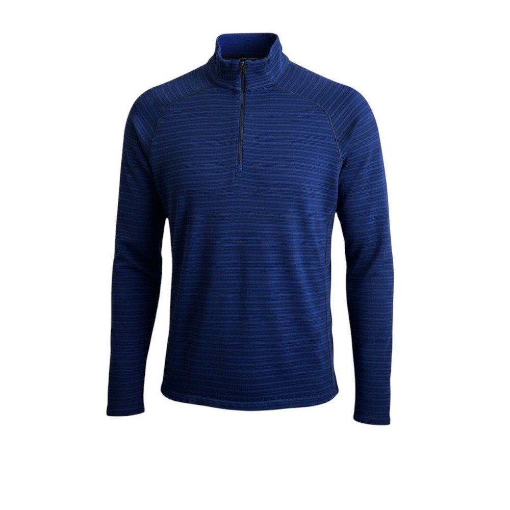 Patagonia Mens Capilene 3 Midweight 1/4 Zip Pullover Blue Striped Polartec L